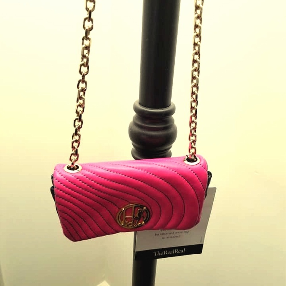 henri bendel Crossbody Purse Bag Clutch Gold Chain
